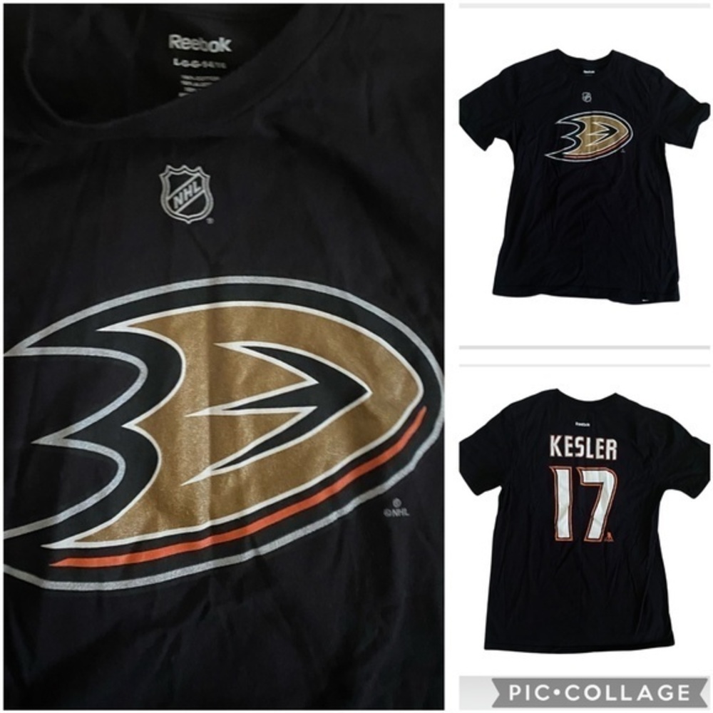 NHL Reebok KESLER Anaheim Ducks Black Player Tee T-Shirt Youth Large L